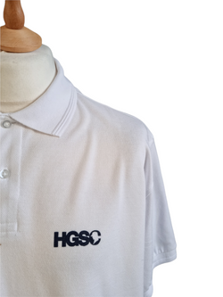 Hgsc print logo polo white blue